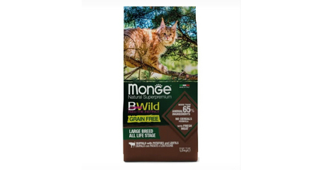Корм Monge Cat Bwild Grain Free Large Breed (Буйвол) для кошек