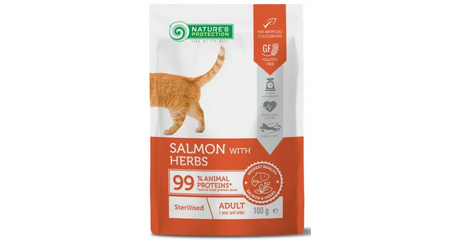  Nature's Protection Консервы Adult Sterilised (Лосось и травы)