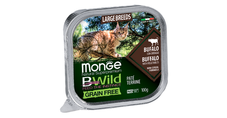 Monge Консервы BWild GF Cat Large Breeds (Буйвол, овощи)