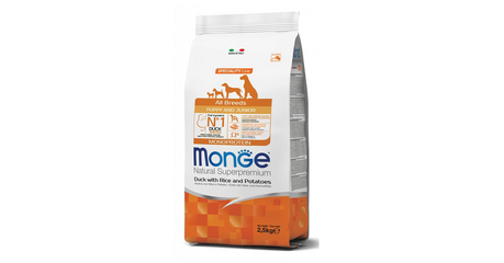 Monge Natural Superpremium All Breeds Puppy & Junior (Утка, рис, картофель)